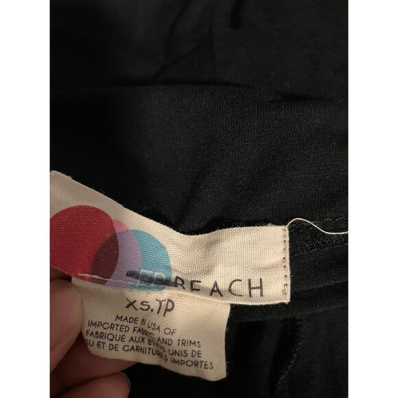 Free People Beach Womens Pants XS Black Fold Over Waist Jogger Leg Boho Festival - Picture 3 of 8